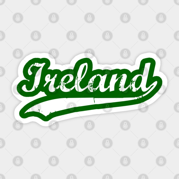 Ireland Pride Vintage Retro St Patricks Day Varsity White Sticker by PUFFYP